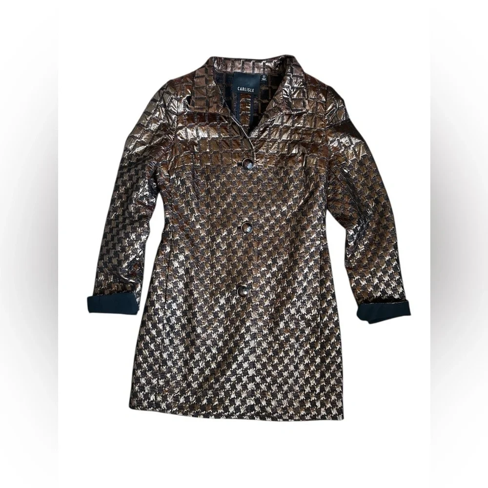 Carlisle NWOT Brown Fitted Button Up Coat Women’s US size 2 - Picture 6 of 11